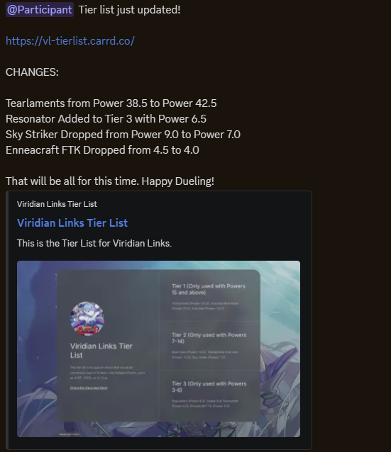 ViridianVale's tweet photo. New #ViridianLinks Tier List Update! https://t.co/WuWibXqhzq