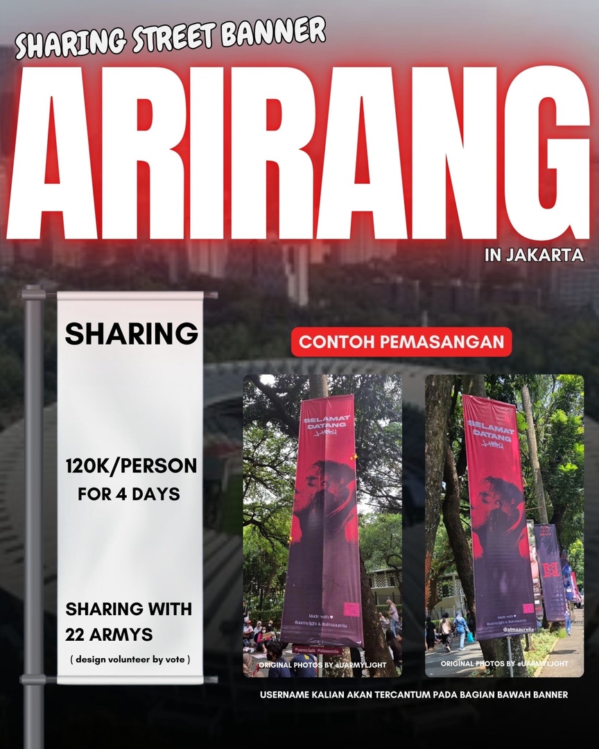 indomyfess's tweet photo. -idm
haloo myy, aku lagi open sharing  street banner buat arirang jakarta nihh. kalau tertarik atau mau tanya² dulu boleh dm ke twt uname aahobi_ ya https://t.co/MfNaeati5u