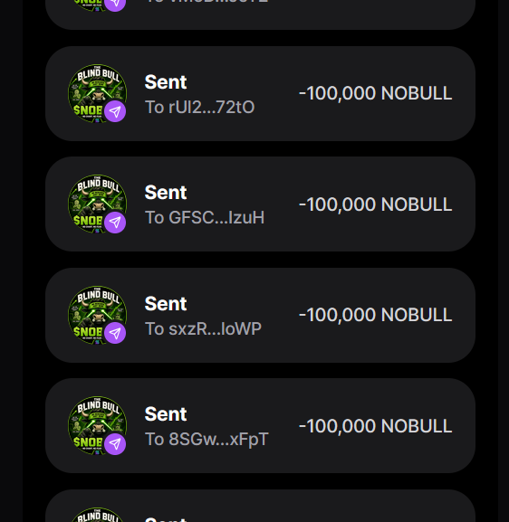 BlindBullNoBull's tweet photo. Claim 100,00 - $NOBULL first 888🔥

✅ Follow 
✅ RT + Like Pinned Post 📌
✅ Comments $SOL address https://t.co/02idaCYnZH