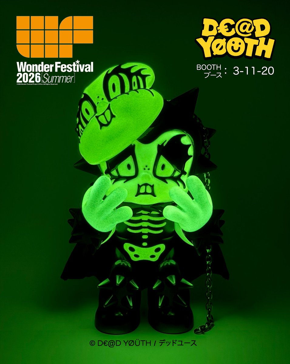 wearedeadyouth's tweet photo. ⚔️🩸⛓️ ワンフェス2026初デビューを記念して、数量限定オリジナルフィギュアを販売決定！

ブラックくん [GID]
📍全3点限定
ワンフェス販売分：1点のみ 価格：26,000円(税込)
サイズ: 19 cm
素材: レジン
[BOOTH : 3-11-20] D€@D YØÜTH  
#WonderFestival
#ワンフェス2026夏
#WF2026S
#WF2026夏 https://t.co/4uq6WOYe4A