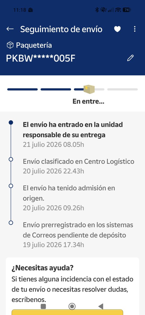 Reitzy_'s tweet photo. @CorreosAtiende En zona Lleida 25005 va mal la cosa de personal de reparto o me preocupo por el paquete? 😅 https://t.co/rIDNGEiixi