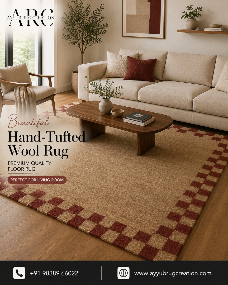 AyyubRug's tweet photo. Elevate every space in your home with our Beautiful Hand-Tufted Wool Rug – Premium Quality Floor Rug. Expertly handcrafted from premium wool, this rug blends luxurious comfort, timeless design, and exceptional durability to complement every interior.
Whether it's creating a cozy https://t.co/RnKW7CfS0c
