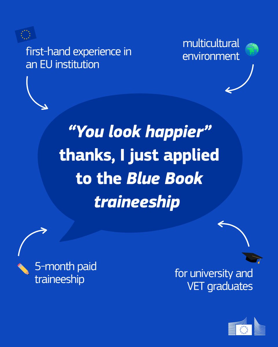EUCYPRUS's tweet photo. LAST FEW DAYS LEFT to apply for a European Commission traineeship starting in March 2027 and offering:

☑️A 5-month paid traineeship
☑️First-hand insights into how the EU works
☑️Valuable professional skills

Deadline: 4 September 2026, 11:00 CY time. 
🔗https://t.co/E9WkaS9YjO https://t.co/qFMOwtgtbS