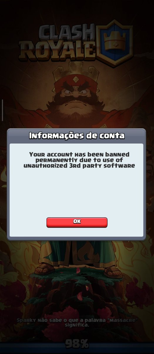 FabioVitor31062's tweet photo. Hello Clash Royale I'm still banned and you still haven't returned my account. I have enough proof that I never used any kind of software. Many innocent players are still banned. 
Mi tag : #JULCYJ92Q
@AllanFranzotti ajuda aí Allan pls
@supercell @ClashRoyale @emilia_royale https://t.co/QBn4fRCUID