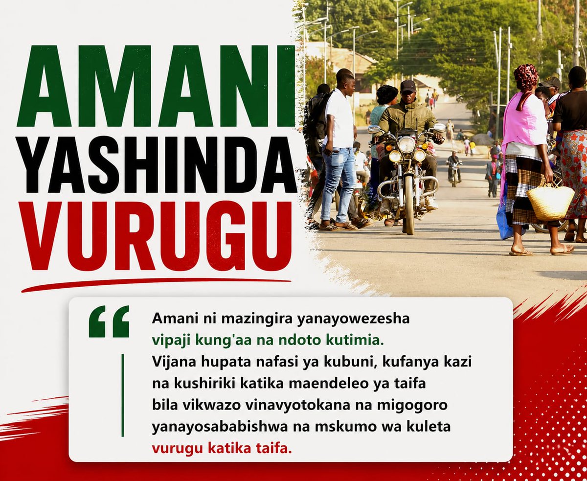 jakadhai's tweet photo. Every peaceful generation leaves behind a legacy of hope, resilience, and opportunity for those who follow. #AmaniYashindaVurugu #TumekataaHarakatiZaVurugu Mustakabali Bila Machafuko https://t.co/t769J6If5h