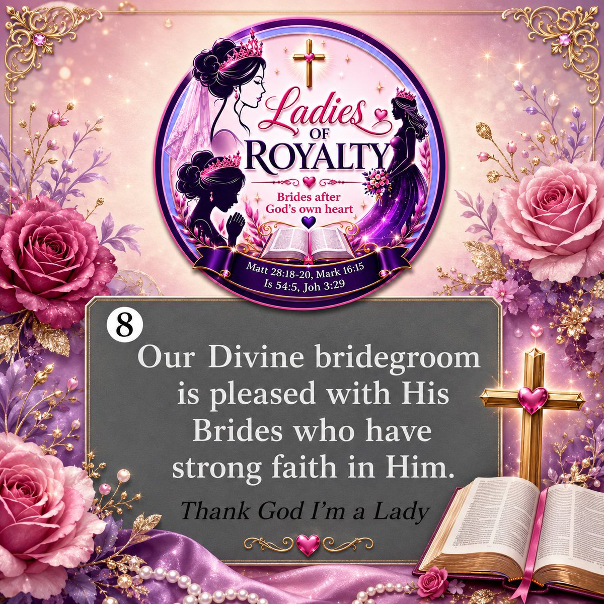 RoyalCi24408473's tweet photo. ❤️👑🎁 Ladies after God's own heart.

💫🌹✨The Mindset and Traits of  "Ladies of Royalty"  Series 2457,

✨ By the Help of the Holy Spirit, we Understand/recognise/know that; https://t.co/jnAUxRyg4t