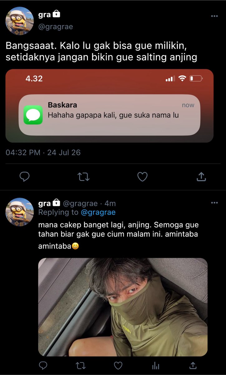 aoievee's tweet photo. Lokal #taekook twotweet AU | warning; harshword

“Hidup gak akan tenang sebelum gue milikin lu seutuhnya” — Agra to Baskara https://t.co/PdEiz6ni1d
