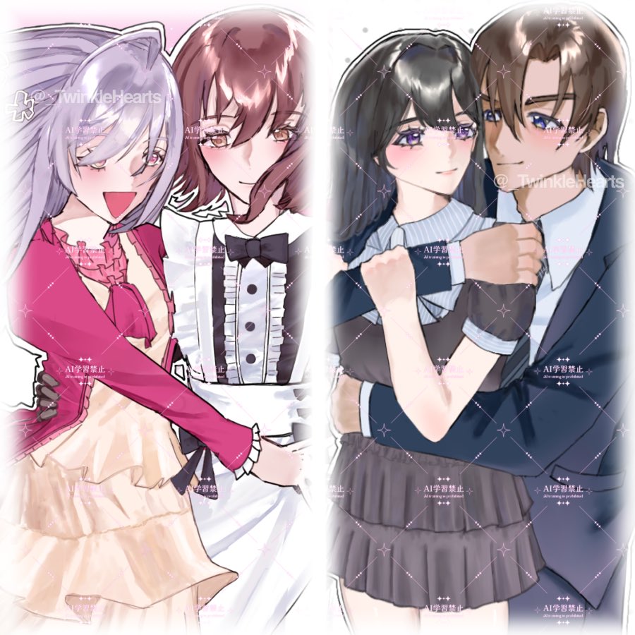 _TwinkleHearts's tweet photo. #描き合い募集　#作品交換

求：衣装デザイン（1人分）、OC女性２人組イラスト
譲：通常イラスト（描写できるのは2人まで）

納期：1ヶ月以内

衣装デザイン優先。お嬢様系の華やかなデザインができる方だとありがたいです。
全反応巡回します。 https://t.co/Q4byO9PPau