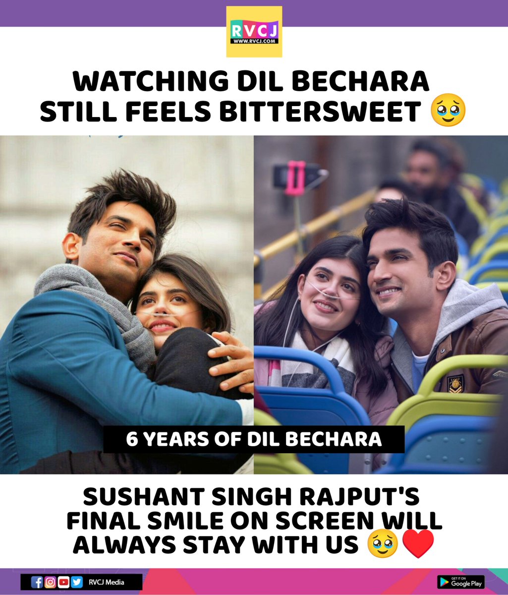 rvcjmovies's tweet photo. 6 years of Dil Bechara ♥️

#dilbechara #sushantsinghrajput #ssr #bollywood #bollywoodmovies https://t.co/ueQKxbYnbO