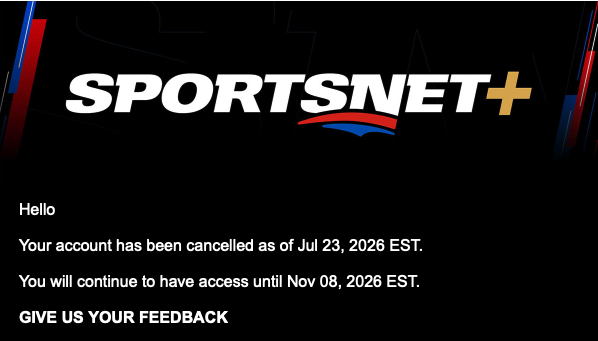 htmldotyuck's tweet photo. @Sportsnet @SportsnetPR claim to be inundated with requests today. Wonder why? Maybe its the increase in price from $249/yr to $344/yr between fall 2024 and summer 2026. 'to bring the best streaming experience," like a national blackout of over 10 min during the Jays WS run. borderline impossible to speak to a human, and the streaming tech might even be worse now all while Ed Rogers fills his already bulging pockets. Borderline extortion at this point. time for the @CanadianPM to have another look at competition laws in this country