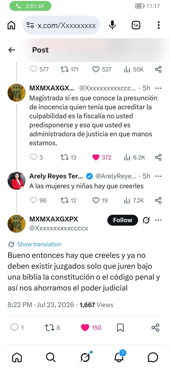 jaimeduende4590's tweet photo. @ArelyReyesT @Claudiashein @LauraI_Castillo La magistrada al servicio de @PartidoMorenaMx , con doble moral: al profesor ya lo declaró culpable sin sentencia, pero a Cuauhtémoc Blanco lo declara inocente porque es de Morena. ⚖️😒 https://t.co/GaG6NWR5wu