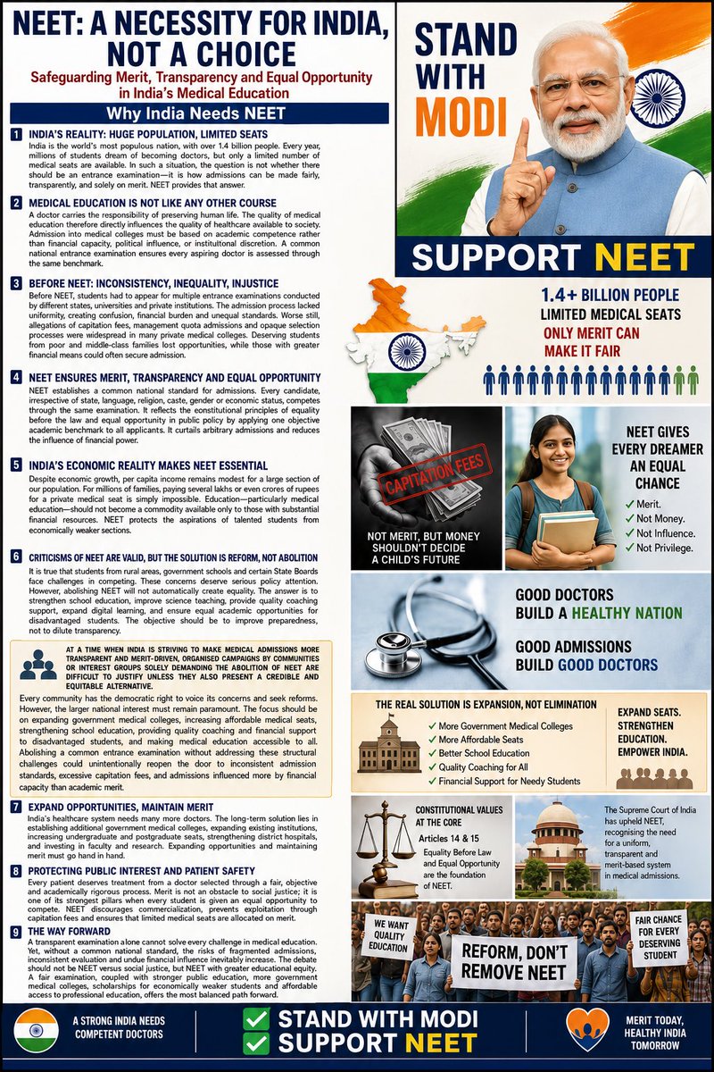 RaArjunamurthy's tweet photo. Stand with @narendramodi and support #NEET to BUILD A HEALTHY NATION 🇮🇳 https://t.co/UOge6e7ZLD