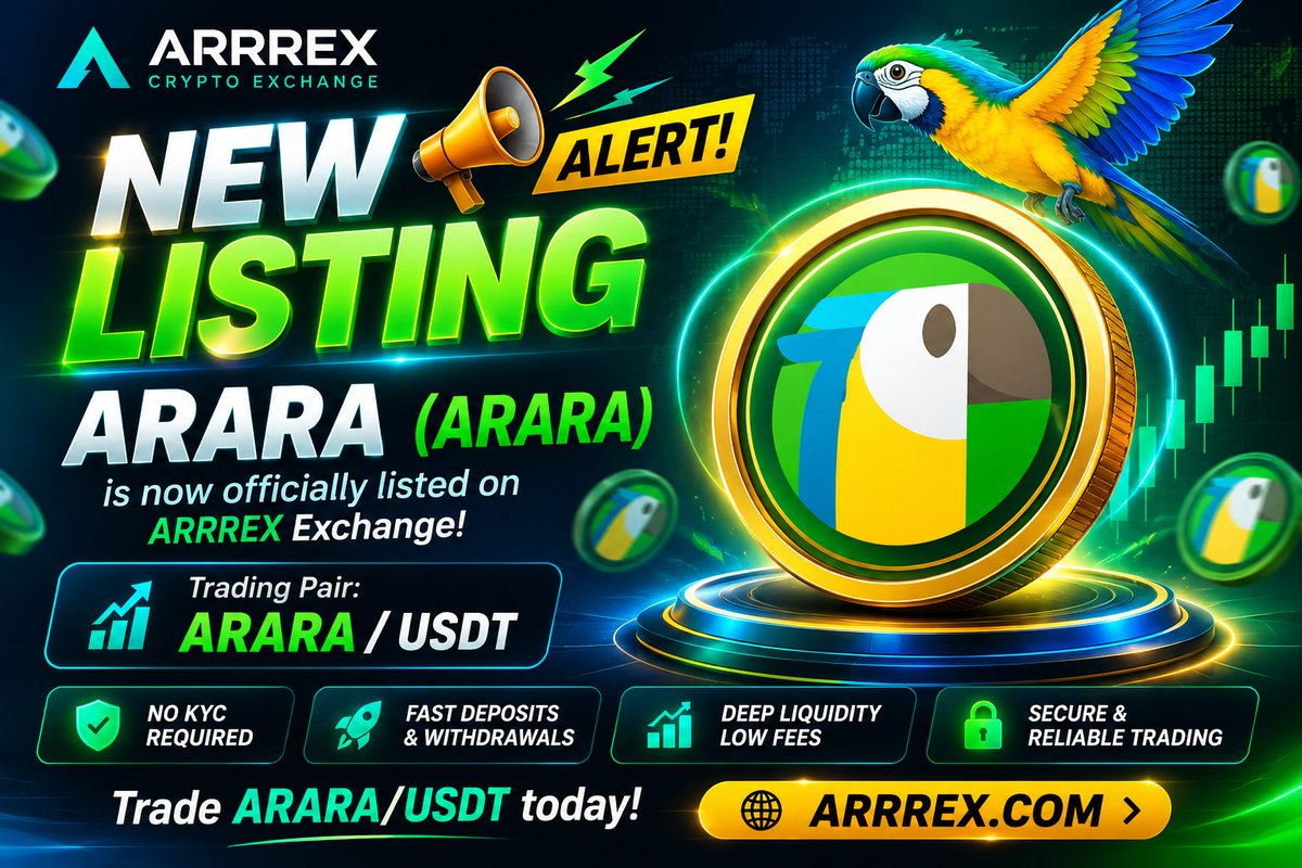cexarrrex's tweet photo. 🚀 New Listing Alert!

ARARA (ARARA) is now officially listed on ARRREX Exchange!

Trading Pair: ARARA/USDT

Trade ARARA/USDT with fast execution, deep liquidity, and low trading fees.

✅ No KYC Required
✅ Fast Deposits & Withdrawals
✅ Secure & Reliable Trading

🌐 https://t.co/vZwqIfi1RR

Start trading ARARA/USDT today! 🚀

#ARARA #ARARAUSDT #Crypto #Listing #ARRREX #CryptoExchange