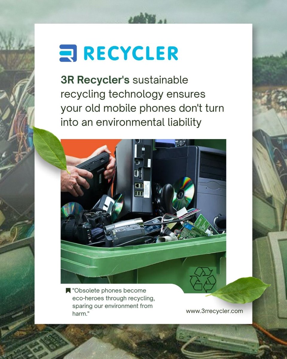 3rPvt's tweet photo. "Obsolete phones become eco-heroes through recycling, sparing our environment from harm."
#environment #recycle #ewaste #RecycleForTomorrow #reduce #reuse #recycle 
Contact us for more details:
Email:- info@3rrecycler.com
Web:- https://t.co/is23xOan41
Phone:-011 430 26362 https://t.co/0wWN0p0JQQ