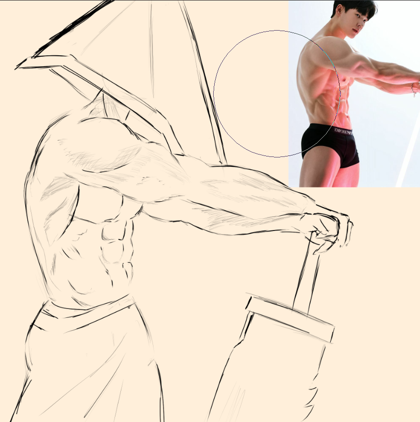 KFSocks's tweet photo. muscle doodle with phead :3 https://t.co/u0GdUrlGn4