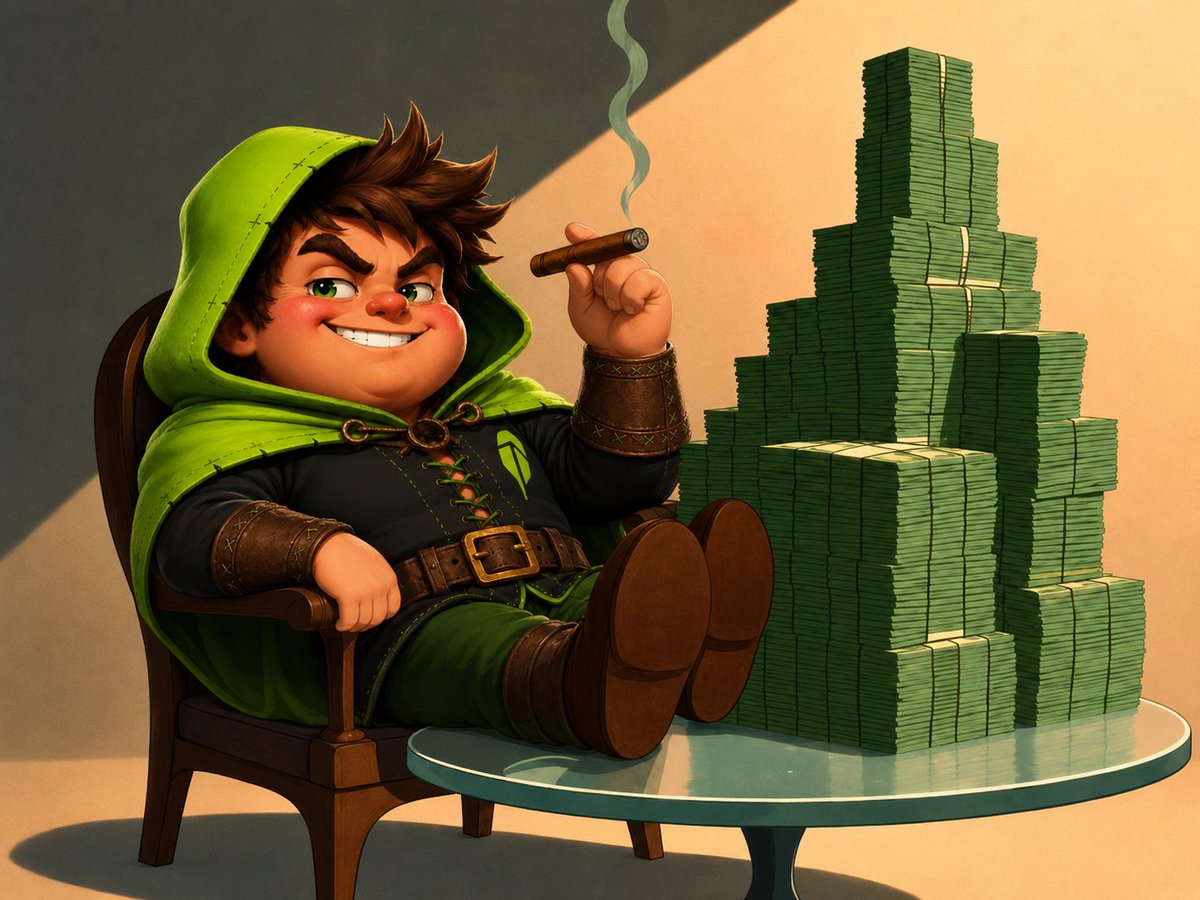 bobbyhood67's tweet photo. Bobby doesn’t chase the market anymore. His AI agent works while he counts the bags. 🏹💰

The Hood is cooking. $BOBBY https://t.co/bF3QBBUqjm