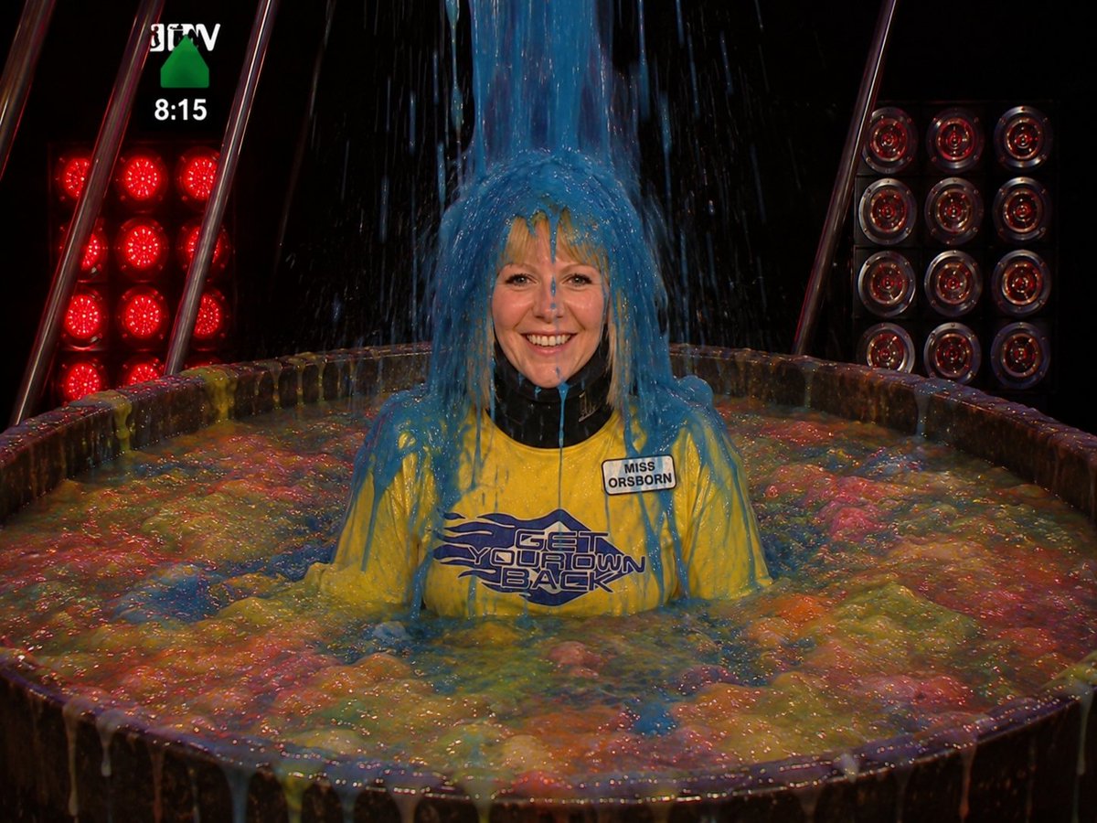 GYOBGunge97's tweet photo. Music Teacher Miss Orsborn facing the music as she is Dunked into the Cold Smelly Slop #gunkdunk #gyob #getyourownback #leggings #barefeet #smellyslop #gunge #gunged https://t.co/YUSujTFss5