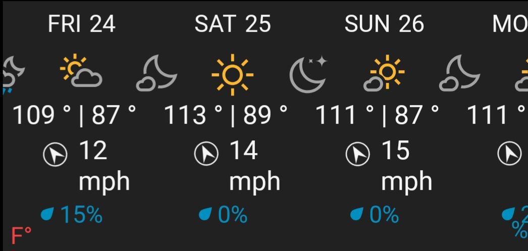 JPets27's tweet photo. @NWSVegas Small suggestion, might want to extend the extreme heat warning for a while longer. https://t.co/kaOkeku7Ax