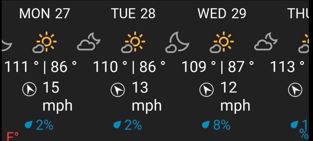 JPets27's tweet photo. @NWSVegas Small suggestion, might want to extend the extreme heat warning for a while longer. https://t.co/kaOkeku7Ax