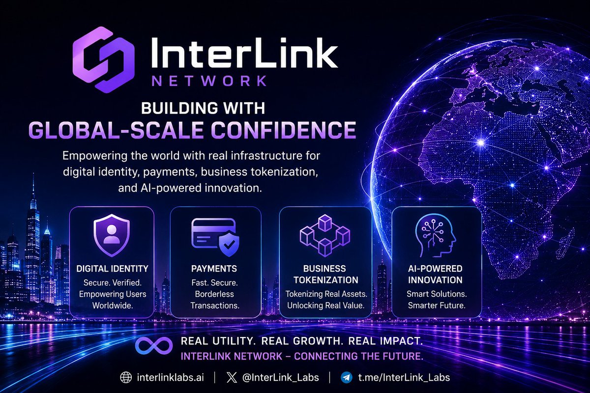 Juhi12134's tweet photo. Real utility. Real infrastructure. Real adoption.

InterLink Network is building the bridge between blockchain and everyday business with digital identity, secure payments, tokenization, and AI-powered innovation.

The future is being built today. 🚀

#InterLink #ITLG #ITL #ITLX https://t.co/LzPIsUz9k8