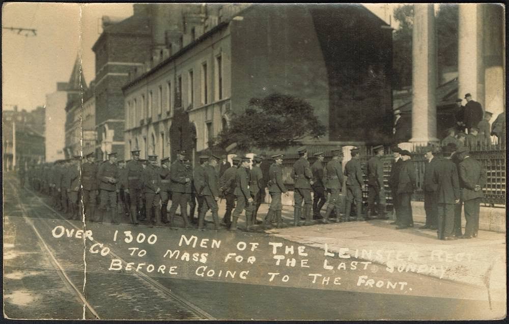 Fiona_Forde_Irl's tweet photo. St. Patrick's Church #Cork with 'over 1300 men of the Leinster Regt go to mass for the last Sunday before going to the front' Sad to think what was in store for them #LoveCork #PureCork #CorkLike #FlashbackFriday https://t.co/3T0dp4L2LX
