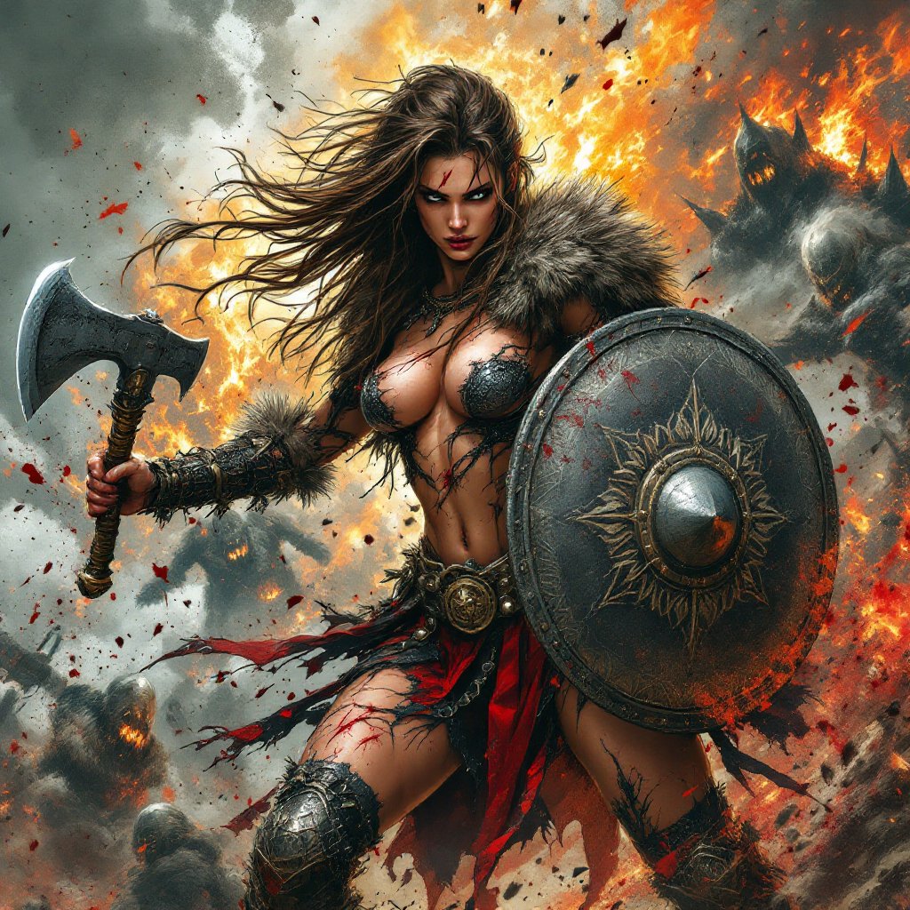 AImag_INC's tweet photo. Viking Chaos 
#AIArt #AIGeneratedArt #AIDigitalArt #CyberpunkArt #SurrealArt #superhero #CryptoMeme #SciFiArt #AbstractAI #AIConceptArt #FantasyAI #Cyborgs #Steampunk #cyberpunk https://t.co/OAQXgsW9AV