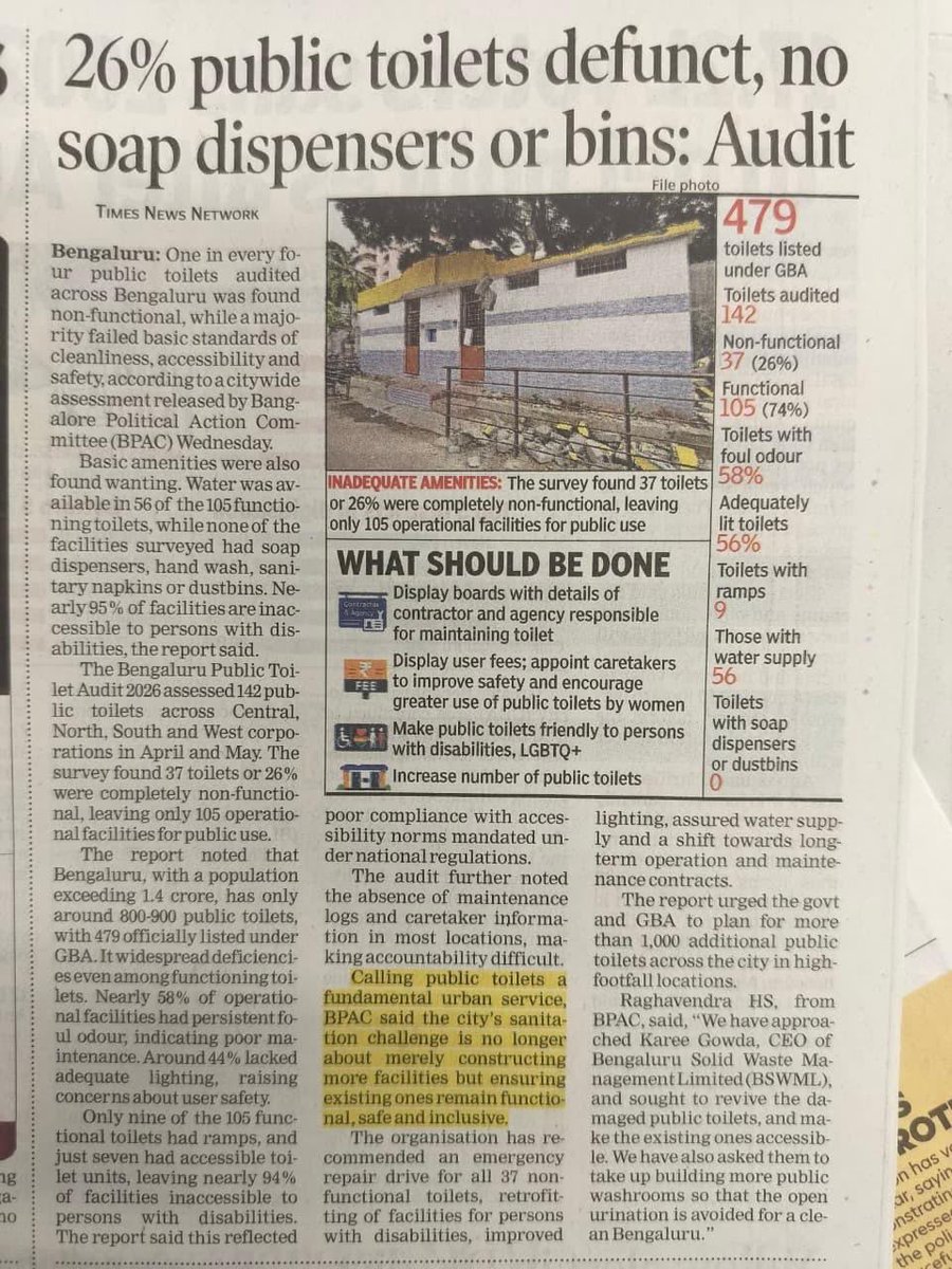 BPACofficial's tweet photo. Thank you to the media for covering B.PAC's report and helping amplify the conversation on strengthening urban governance and civic engagement in Bengaluru.

We appreciate the coverage by @ndtv, @htTweets, @DeccanHerald, @timesofindia, @THBengaluru, @DeccanChronicle, @NewIndianXpress & @bengalurupost1. Your reporting plays an important role in bringing evidence-based policy discussions to citizens, stakeholders, and decision-makers.

Together, informed public discourse can help build a more accountable, transparent, and citizen-centric Bengaluru.
- https://t.co/6vwnBk3VVY
- https://t.co/uXCK94dVv5
- https://t.co/wbpozP0K1Z
- https://t.co/KZ50aQtOmp
- https://t.co/YKw4HSOTaP

@kiranshaw @TVMohandasPai @prashanthp @Nithin0dha @tweetenator @zenx @DKShivakumar @krishnabgowda @GBA_office @GBAChiefComm @BNCCofficial @comm_blr_south @BECCUPDATES @BWCCofficial @BCCCofficial @ashwinmahesh