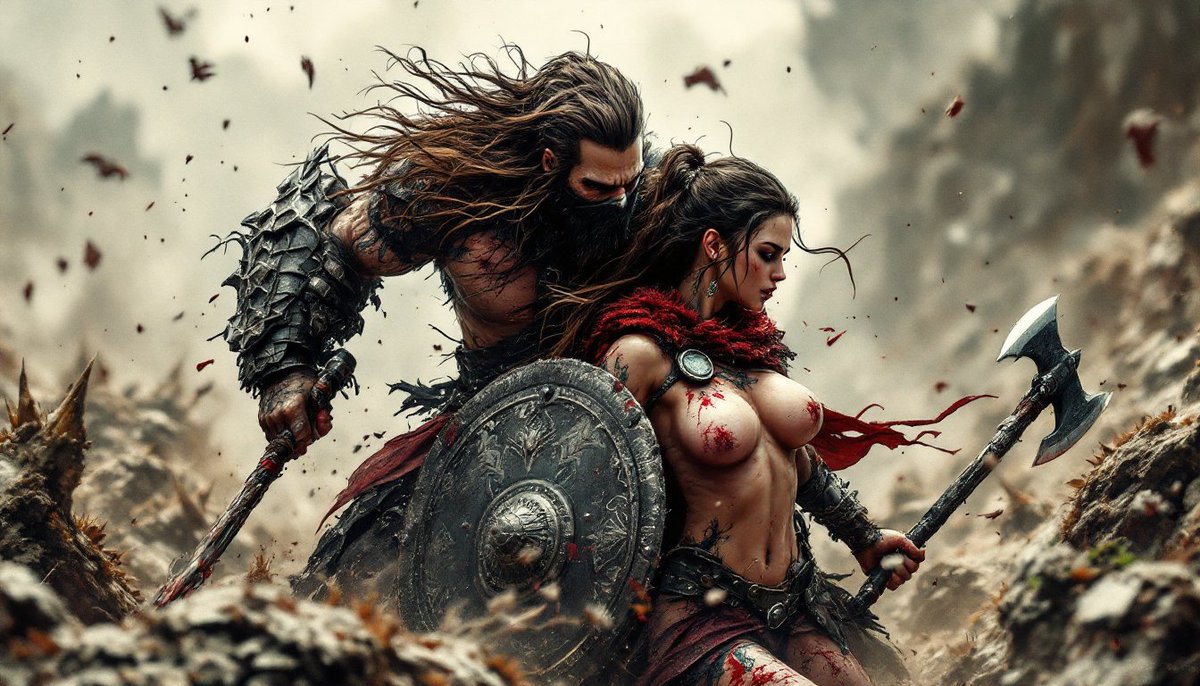 AImag_INC's tweet photo. Viking Chaos 
#AIArt #AIGeneratedArt #AIDigitalArt #CyberpunkArt #SurrealArt #superhero #CryptoMeme #SciFiArt #AbstractAI #AIConceptArt #FantasyAI #Cyborgs #Steampunk #cyberpunk https://t.co/OAQXgsW9AV