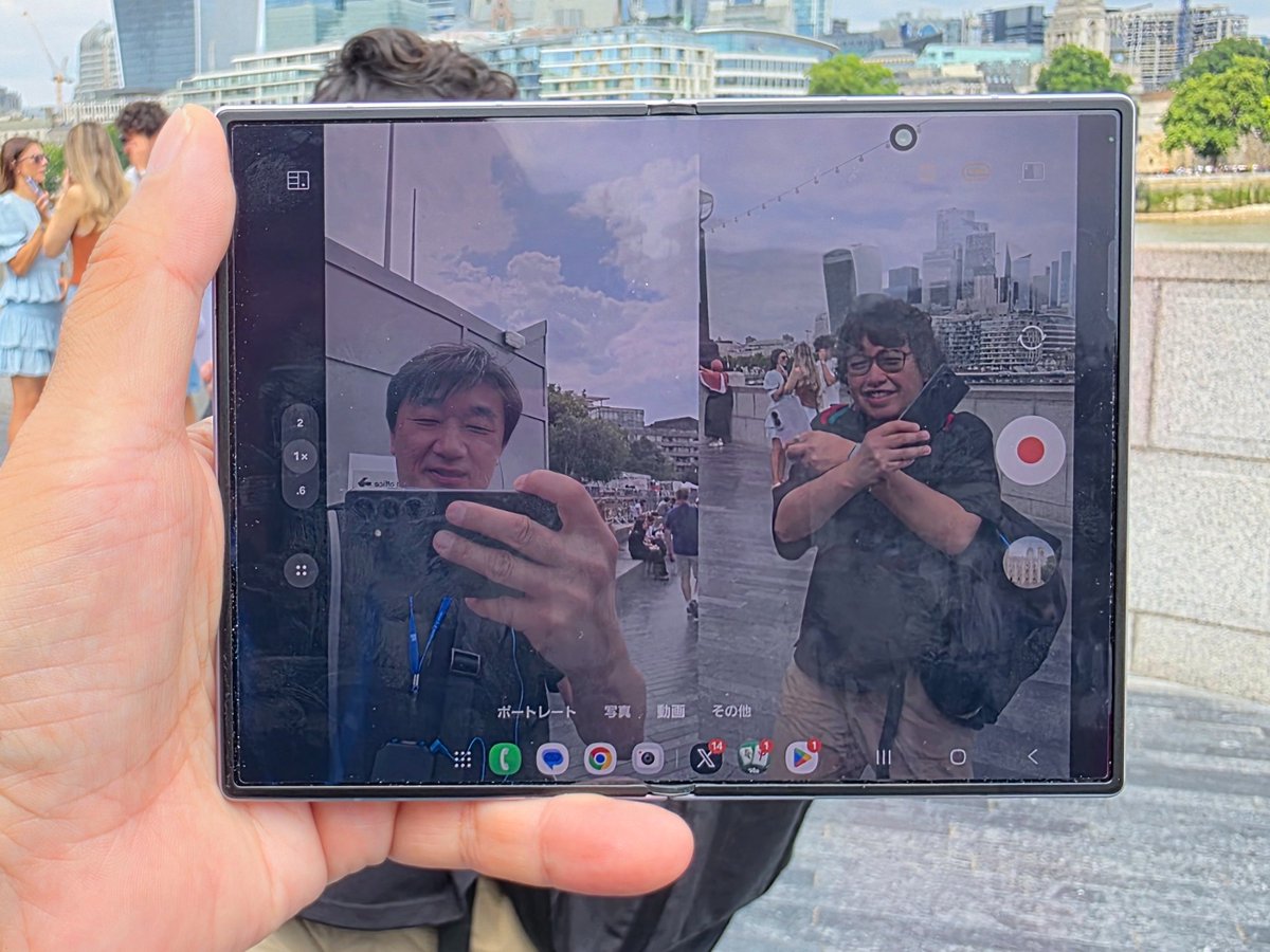 昨日のロンドン市内Galaxy Z Fold8撮影ツアー、フロントとメインカメラ