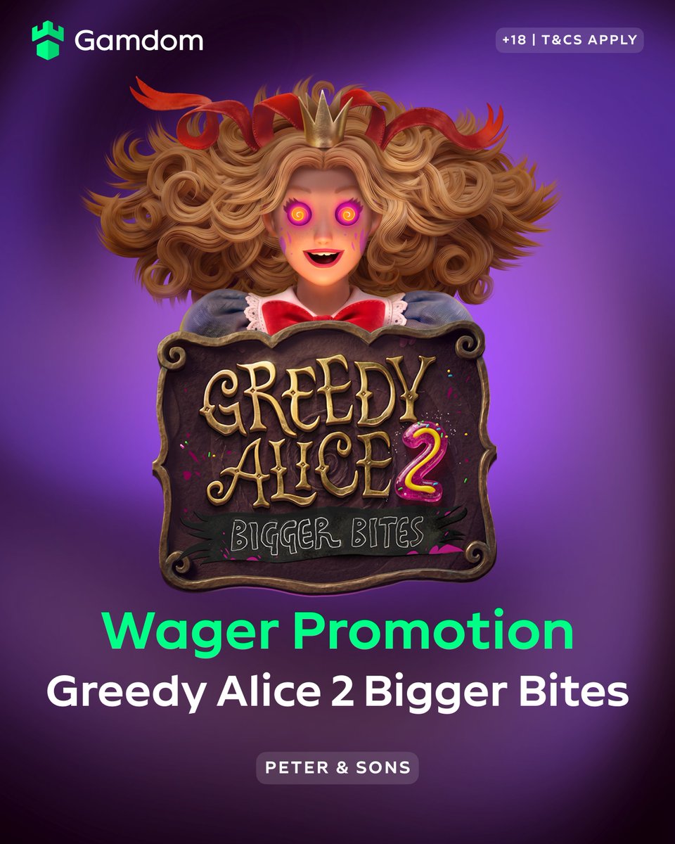 gamdom's tweet photo. Play Greedy Alice 2: Bigger Bites this weekend and unlock Wager Promo rewards! 🍄

More info:
🔗https://t.co/RIksNSGVBt https://t.co/m8yVeRGHbi