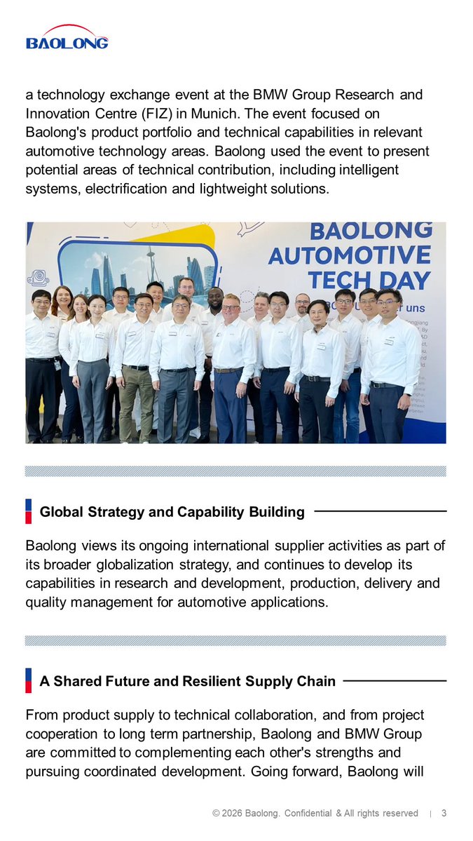 BaolongCorp's tweet photo. Honored that Baolong has become a BMW Group Preferred Supplier. This recognition reflects our unwavering commitment to quality &amp; innovation in air springs, reservoirs &amp; key components. Supporting BMW worldwide. Full article 👇 https://t.co/YWWfRVsu5O