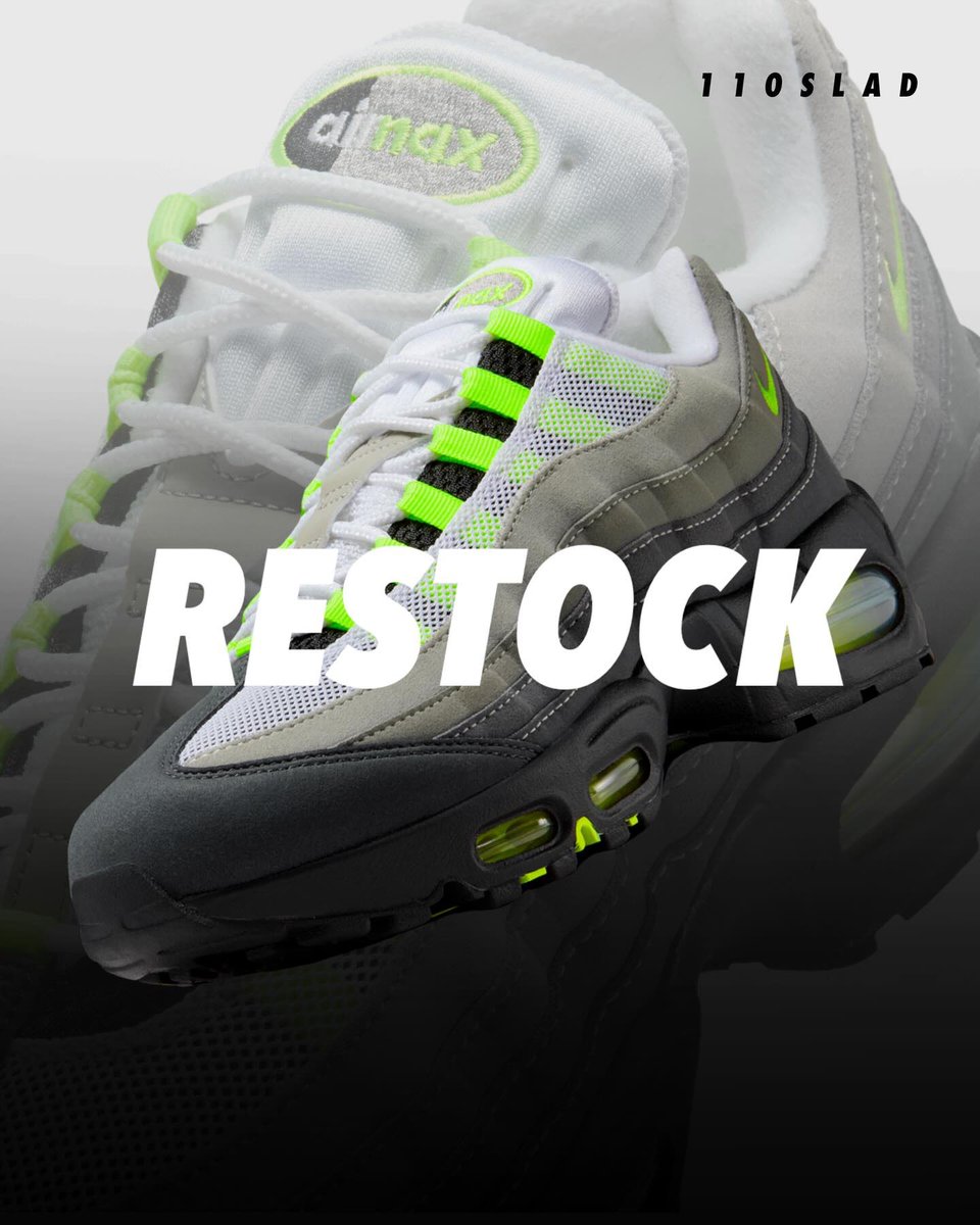 110slad's tweet photo. RESTOCK!
The Nike Air Max 95 OG Neon is now available

Buy Here: https://t.co/mqdirc55xD

SKU: HM4740-001 https://t.co/YjACOV6IXD