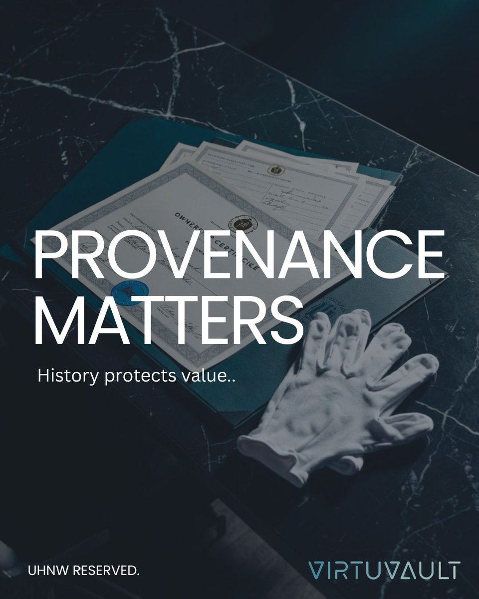 VirtuvaultIO's tweet photo. In high-value collecting, the asset is only part of the story.

The record behind it can be just as important.

Ownership history, original documentation, purchase records, service history and authentication can all influence confidence, insurability and resale value. https://t.co/ieOG0EhpsZ