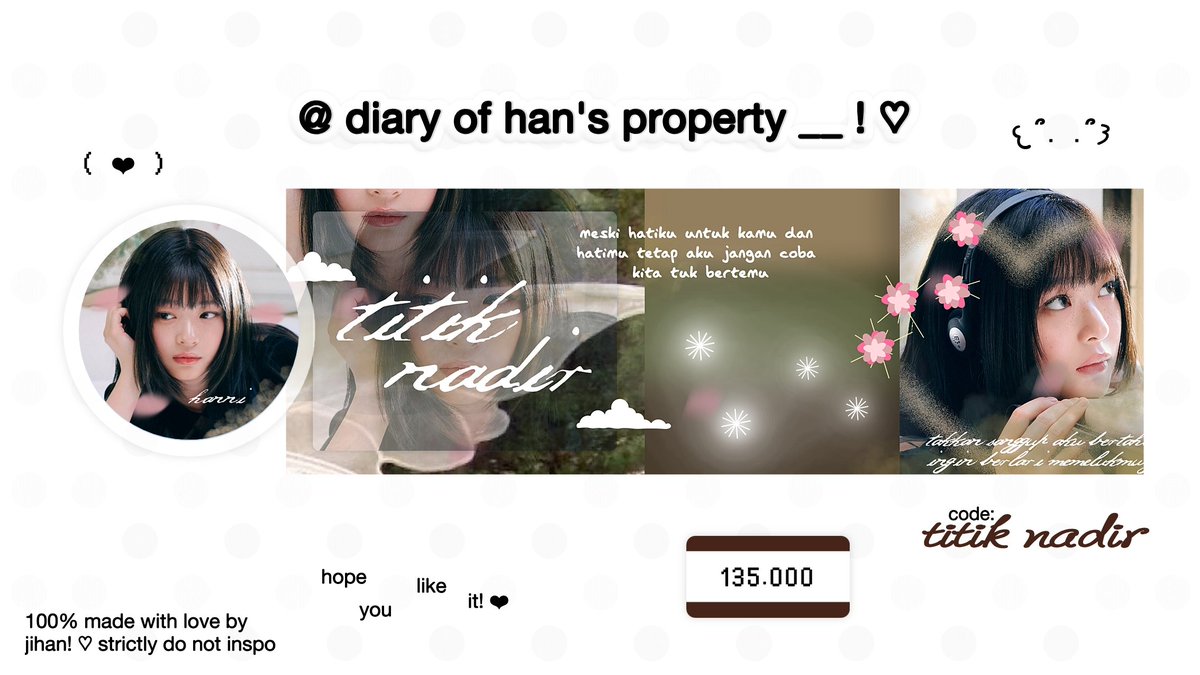 diary__of__han's tweet photo. help repost yaaa, terima kasih! 💗

halo temen temen, aku punya satu template layout yang bisa kamu take melalui DM! 💧🪽 harganya tertera pada gambar yaa, dan hanya butuh satu moodie :3 yuk jajaan #bealanja https://t.co/VqZmvvleFM