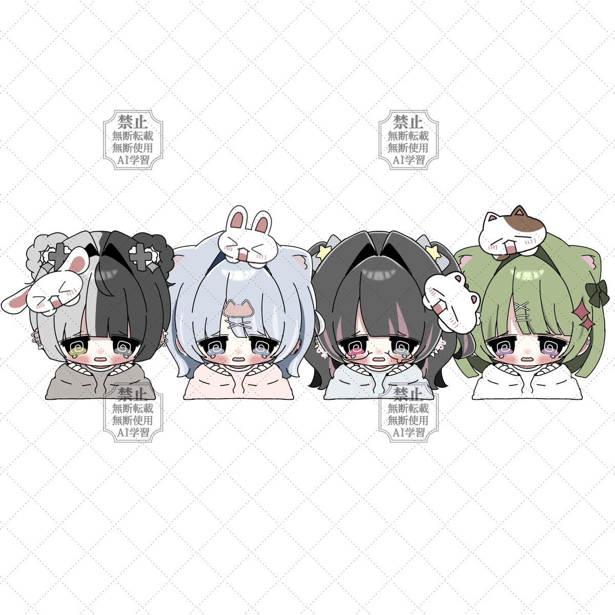 qa_ace_'s tweet photo. うちのこ勢揃い🩶🩵🖤💚 https://t.co/blMXjVtvlh