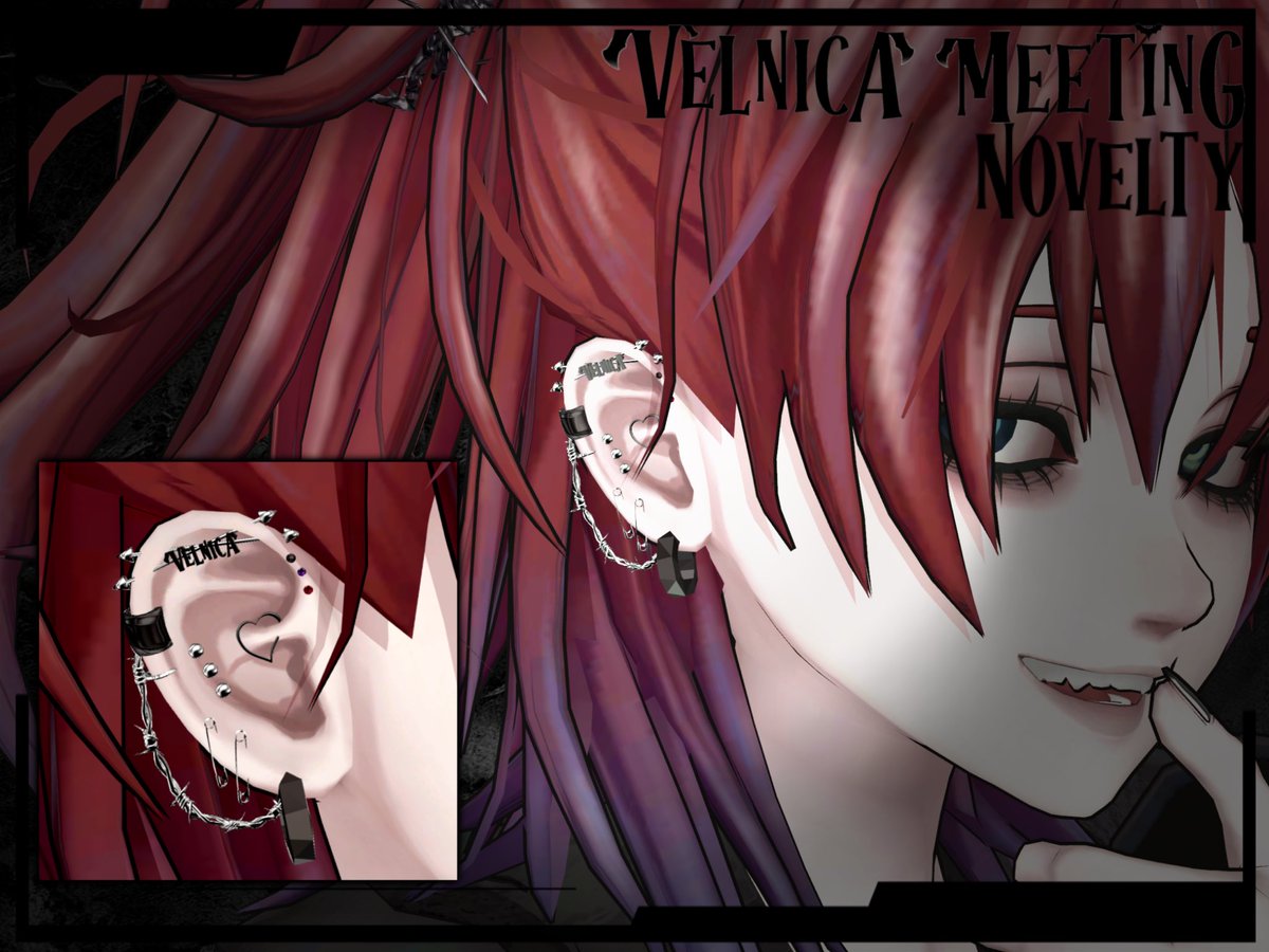 Lollipop_or_'s tweet photo. #velnica集会 #velnica #IMTHRA3D
ෆ💜Velnica集会ノベルティ˚* ᥫᩣ
﹋﹋﹋﹋﹋﹋﹋﹋﹋﹋﹋﹋﹋﹋
Velnicaちゃんをモチーフにした有刺鉄線ピアス15点セットを製作して頂きました！

全部メッシュが分かれているので一部分のみでもお使いやすくなってます🥀

パスワードは当日ワールド内に設置します！ https://t.co/D135uDbjAf