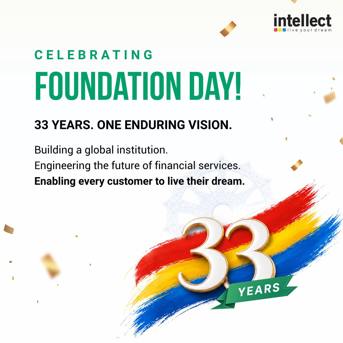 i_DesignArena's tweet photo. Happy Foundation Day!

33 Years. One Enduring Vision.
Engineering the future of financial services.
Enabling every customer to live their dream.

#FoundationDay #IntellectDesignArena #33Years #FinancialServices #AI #Innovation #EngineeringTheFuture https://t.co/uqCwSsUQFE