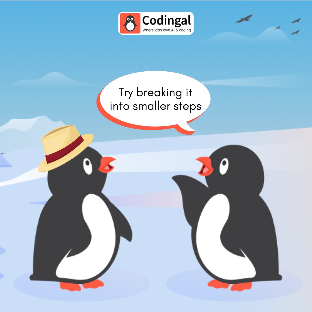 codingal's tweet photo. Coding problem? Just turn it into three smaller problems and act confident. 😎  

#CodingHumor #LearnToCode #CodingMindset #KidsWhoCode #Codingal https://t.co/QKQlxihaUu