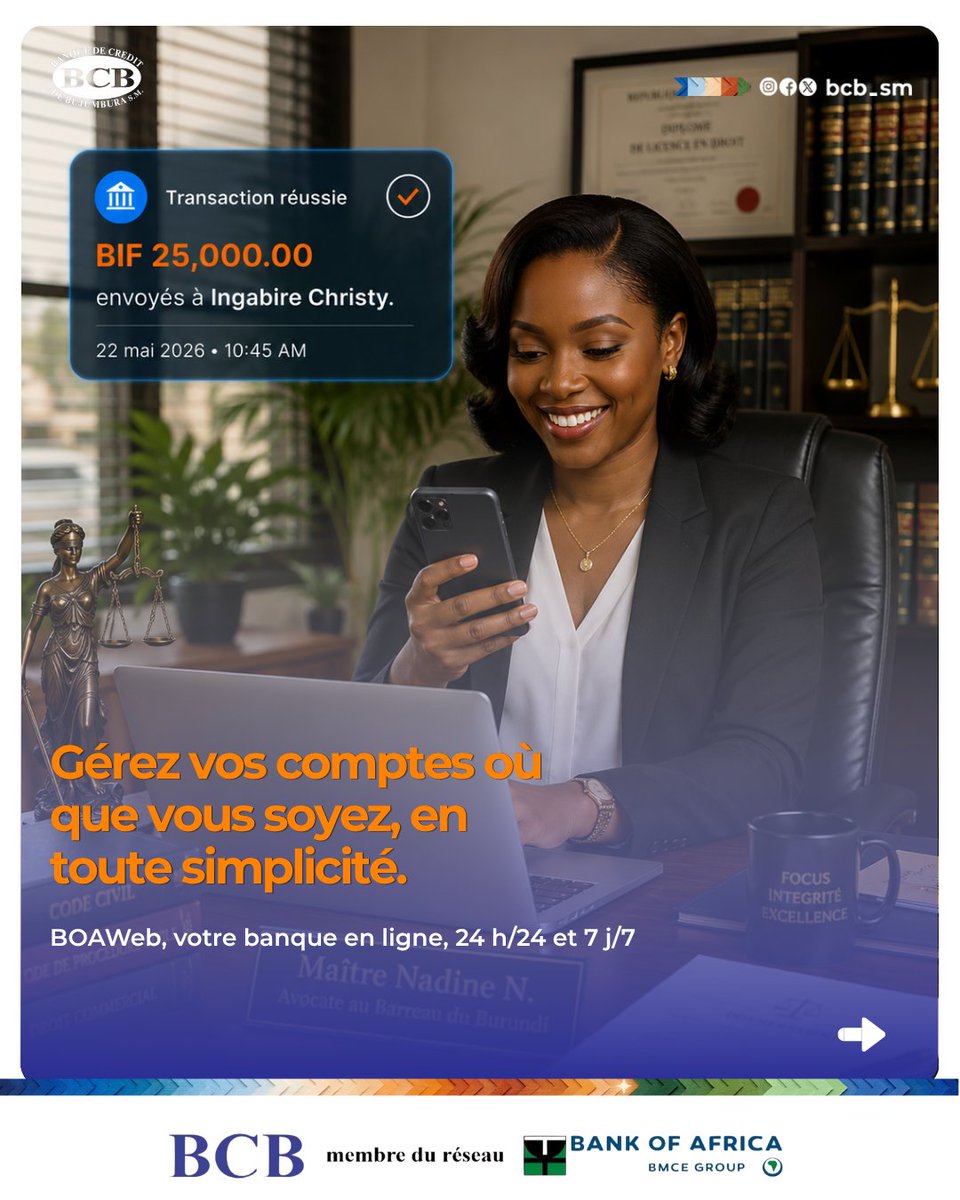 bcb_sm's tweet photo. Votre satisfaction est notre priorité.

Simplifiez votre quotidien dès aujourd'hui. Souscrivez à BOAWeb et gardez le contrôle de vos finances, 24h/24 et 7j/7. Et ce n'est pas tout, très bientôt, une nouvelle innovation viendra révolutionner votre expérience bancaire.

#BCBYanj https://t.co/dsDveJgyZj
