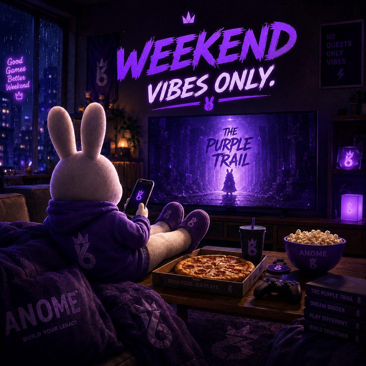Anome_Official's tweet photo. Pause the quest.

Enjoy the weekend. 💜

#ANOME #WeekendVibes https://t.co/hNLa5B7VPK