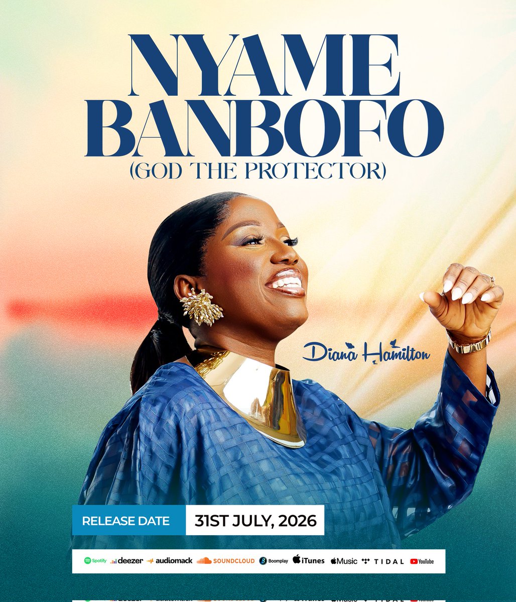 dianaahamilton's tweet photo. The Lord has put a new song in my mouth and I cannot wait for you to be blessed by it. 
 
Nyame Banbofo will be available on all streaming platforms from Friday, July 31, 2026.

Please stand with me in prayer for this release that through this song, Jesus will be exalted https://t.co/GR6RNfkxtS
