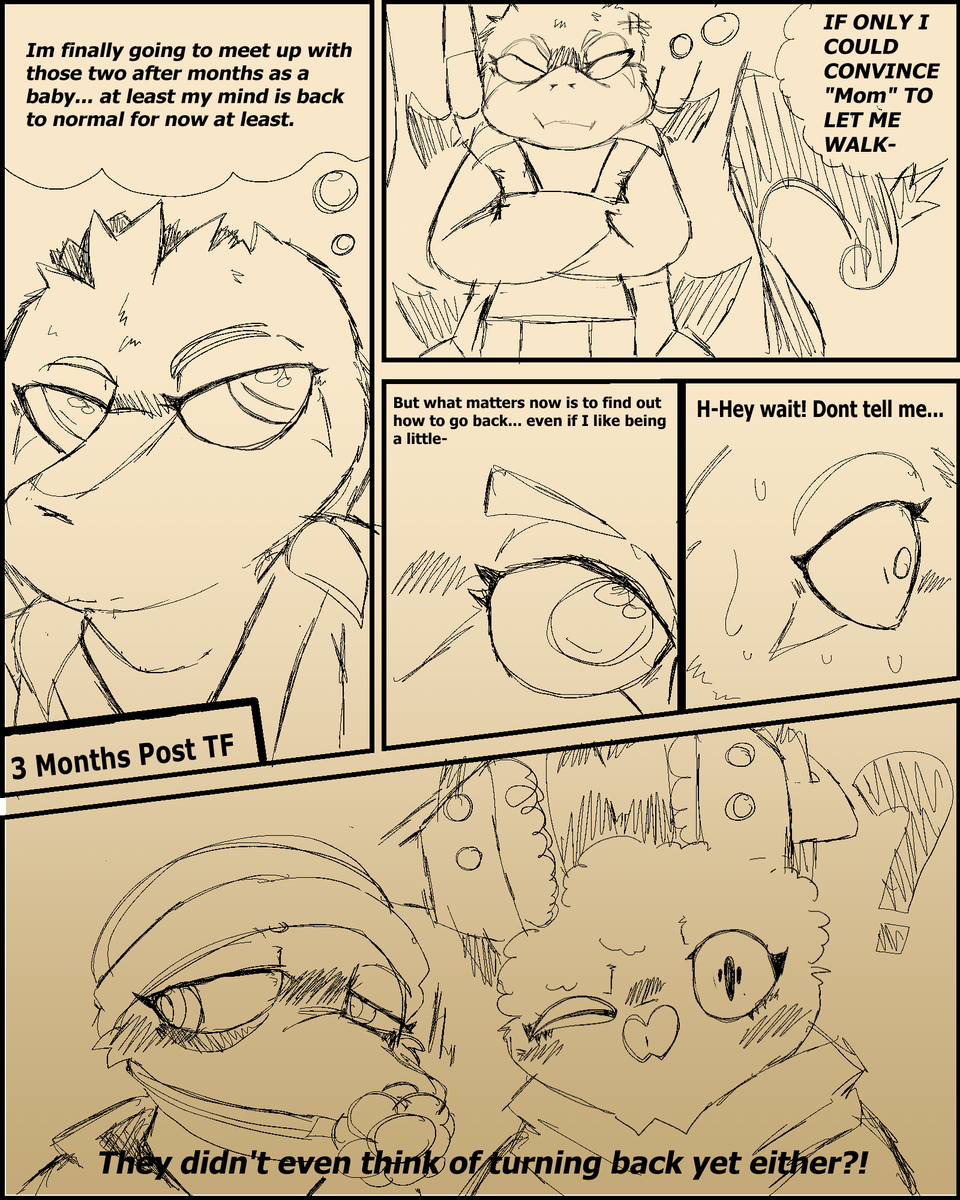 Soarrian_'s tweet photo. Birthday Regression! (#pokemon TF and AR) [Comm]
A (very belated) birthday commission for @AlsoIMainYoshi and her little friends @Scuzzles1 and I living the baby Pokémon life (along with a small comic!)
Thank you for letting me do this #ageregression and #transfur piece you two! https://t.co/GDYV5Xrcdk
