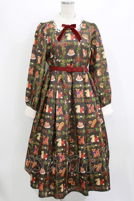 axes femme kawaii / 森のケーキ屋さん柄ワンピース M 各8,800円(税込