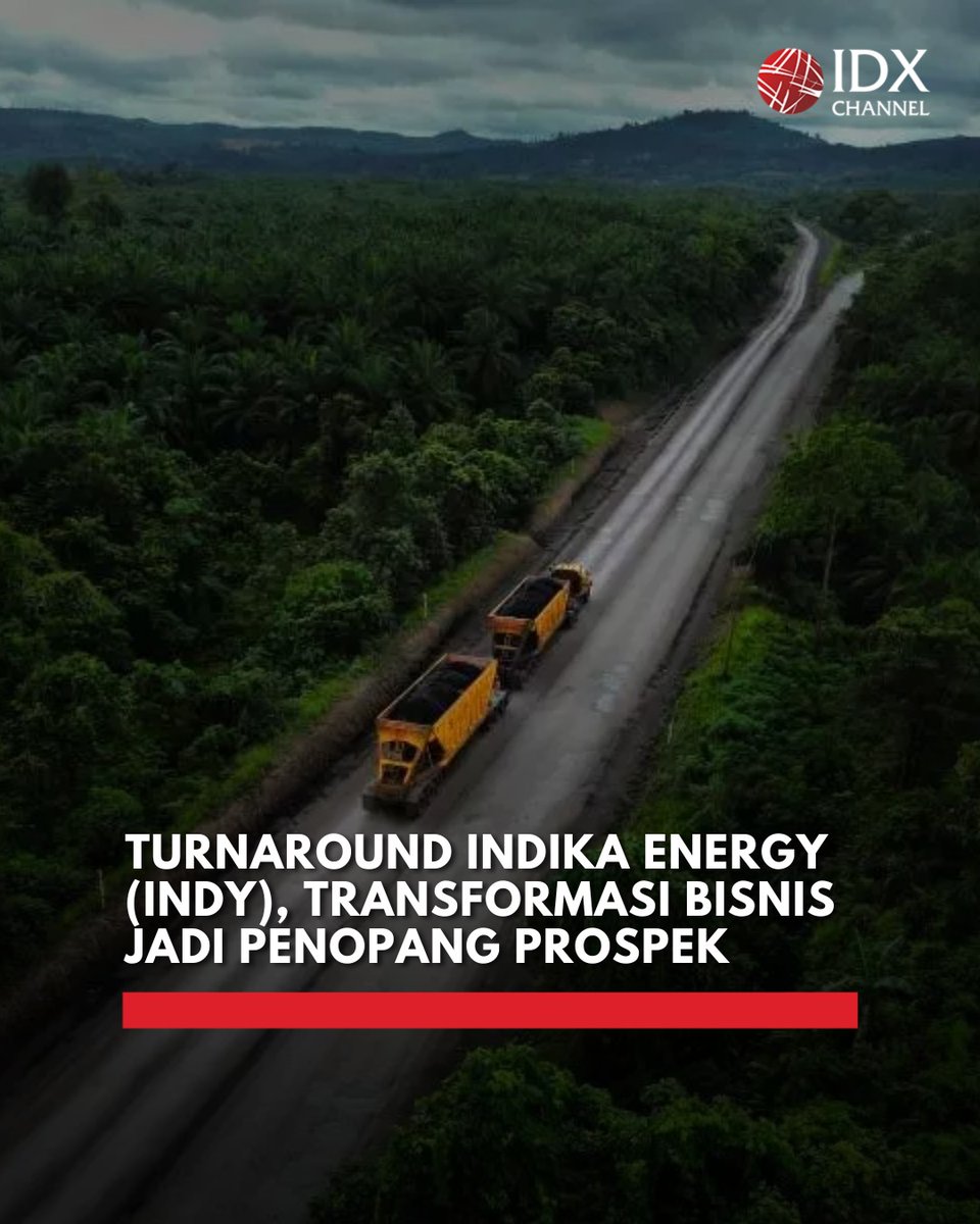 idx_channel's tweet photo. PT Indika Energy Tbk (INDY) membukukan kinerja yang lebih solid pada kuartal I-2026, didorong perbaikan profitabilitas di tengah transformasi bisnis yang semakin mengarah ke sektor non-batubara.

Berdasarkan riset BRI Danareksa Sekuritas yang diterbitkan pada Kamis (23/7/2026), INDY mencatat laba bersih sebesar Rp118,3 miliar pada kuartal I-2026.

Angka tersebut meningkat 27,1 persen dibandingkan kuartal sebelumnya dan melonjak atau turnaround signifikan 145,9 persen secara tahunan dari Rp48,1 miliar pada periode yang sama tahun lalu.

Dari sisi pendapatan, perseroan membukukan pendapatan sebesar Rp8,31 triliun.

Baca selengkapnya di
https://t.co/rBYAWCCj47

Atau klik link di Bio @idx_channel

Foto: Indika

#idxchannel #idxchannelcommunity #indy #kinerja #bisnis