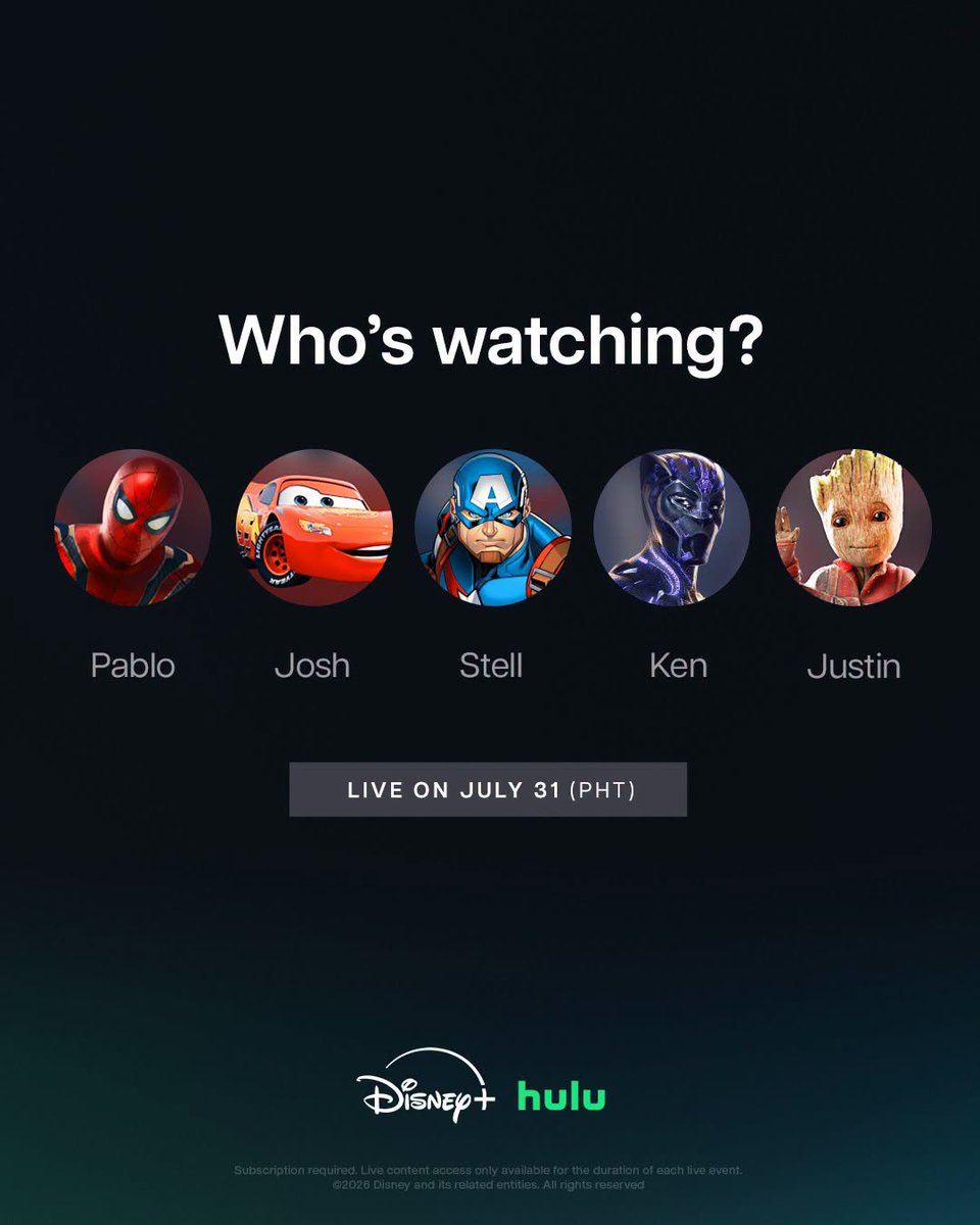 gmanews's tweet photo. UY SB19! 🫵

Disney+ seemingly teased the airing of the upcoming Lollapalooza performance of SB19 on their social media platforms.

The P-pop Kings are set to perform at one of the world's biggest music festivals on July 31 (PH time). Disney+ and Hulu will exclusively stream this year's Lollapalooza, and Disney+ Philippines is among the territories where the livestream will be made available.

COURTESY: Disney+ PH/Facebook

READ MORE: https://t.co/vQIgY3QzPk