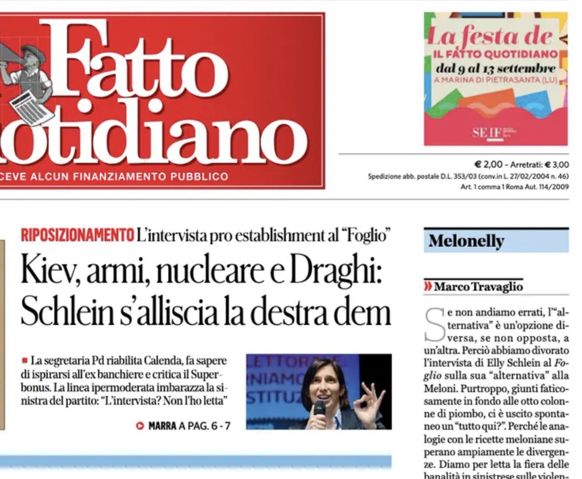marsetac's tweet photo. Le reazioni di @marcotravaglio sono ormai prevedibili quando il pianto di un bambino al quale continuano a rompere i giocattoli. E l’intervista di ieri di @ellyesse pro Ucraina, pro Europa e pro diritto internazionale è un affronto così intollerabile da averle fatto guadagnare un “double tap” sul Fatto. In effetti un partito che si chiama Democratico che si schiera in favore della democrazia, per chi le democrazie le odia deve essere qualcosa di veramente disdicevole