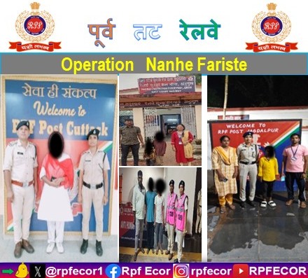 rpfecor1's tweet photo. "Beginning of new chapter! RPF/East Coast Railway rescued 04 minor boys &amp; 01 minor girl across East Coast Railway and ensures their well-being on 23rd July 2026.
#OperationNanheFarishte @RPF_INDIA 
#EveryChildMatter https://t.co/RL7mLCCm0u