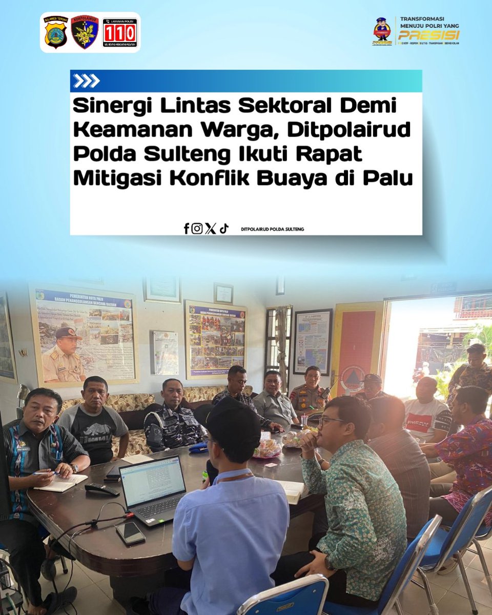 polairsulteng's tweet photo. Sinergi Lintas Sektoral Demi Keamanan Warga, Ditpolairud Polda Sulteng Ikuti Rapat Mitigasi Konflik Buaya di Palu https://t.co/mCFYEfwm2X