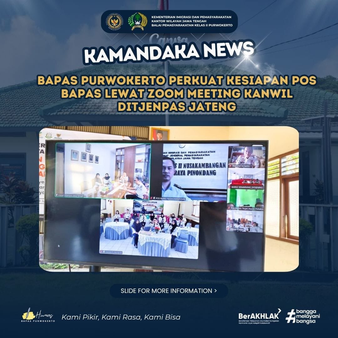 Bapas2_Pwt's tweet photo. Peningkatan kualitas layanan pemasyarakatan dimulai dari kesiapan Pos Bapas. 💻📋

#BapasPurwokerto #Ditjenpas #PosBapas #PelayananPublik #PemasyarakatanPastiBermanfaat https://t.co/HdXdh6YSoF