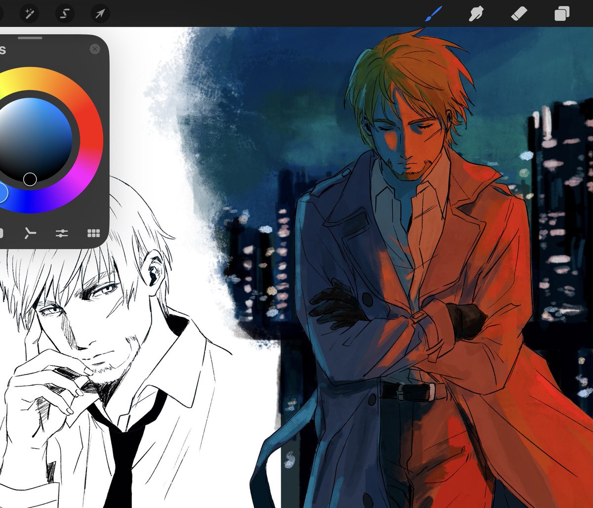 Bino2306's tweet photo. I love drawing him in a trench coat https://t.co/h2Ztp6PbIP